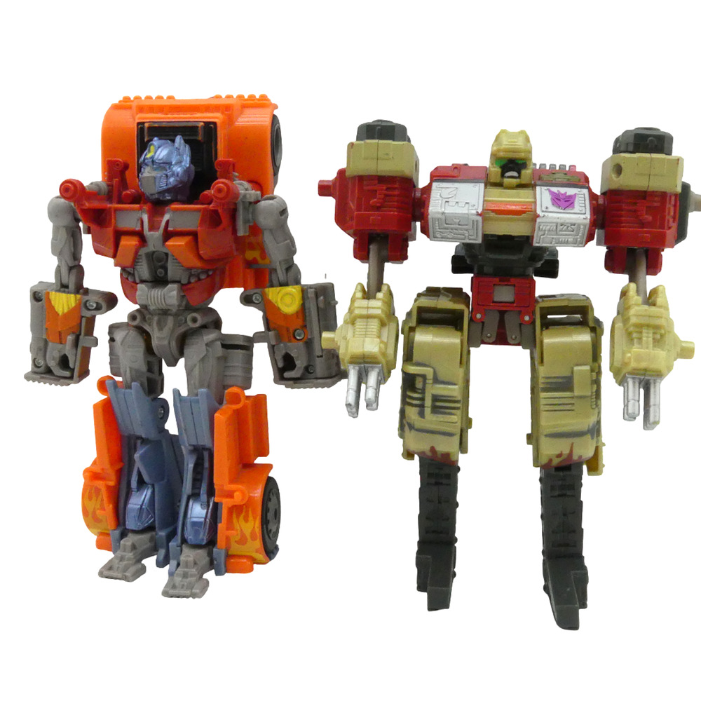 Lot of 2 Transformers Fast Action Battlers Fire Blast Optimus Prime & Demolishor